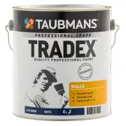 taubmans tradex white low sheen interior wall paint 4l