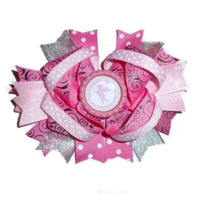 Puppy bows ~ dog collar slide bow valentine's day pink cupid accessory (dc13)