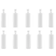 10x 1L Clear HDPE Round Bottle + 28/410 Caps - Empty Plastic Food Storage