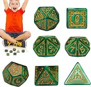 Gwtdtoad Dice for Game, Board Game Acrylic Dice Prop - Vibrant Colors Complete Set with Magnetic Storage Box for Picnic, Camping, Traveling