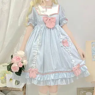 原創設計洛麗塔短袖op洋裝日常甜美少女軟妹可愛lolita裙連衣裙