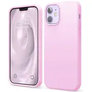 Premium Silicone Phone Case For iPhone 12 Shockproof Microfiber Lining - Pink