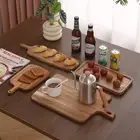 Long-handle Solid Wood Cutting Board Cheese Board Photo Props