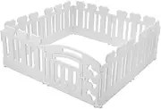 Pet Scene 2in1 Dog Playpen Pet Cat Kennel Enclosure Cage Fence Safety Gate Playpen Crate Pet Whelping Box with Barrier for Kitten Puppy Furniture 8 Panels,White,Size 235x78x60CM