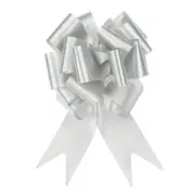 20pcs 6 Inch Large Pull Bow Big Gift Wrapping Ribbon Silver for Christmas Bow