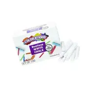 Colorations Dustless White Chalk, 100 Piece Bulk Pack, Value, Multi-Colored, ...
