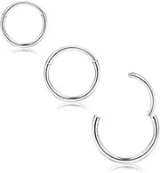 [Kakonia] 16G 316L Stainless Steel Septum Rings Septum Piercing Jewelry CZ Opal Clicker Ring Hinged Nose Ring Daith Earrings Conch Cartilage Tragus Helix Piercing Jewelry 6 Pcs
