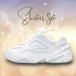 正品NIKE M2K TEKNO 全白 灰白 老爹鞋 增高 厚底鞋 皮革 運動鞋 復古 男女鞋 AO3108-100