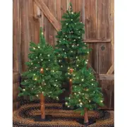 Pre-Lit Alpine Trees - 2ft - 3ft - 4ft (Set of 3)