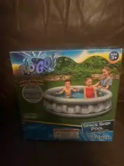 H2OGO Space Ship Pool Inflatable Blow Up 60" Round Small Kid Kiddie