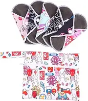 FOMIYES Reusable Sanitary Napkins Bamboo Charcoal Menstrual Pads Clip Comfortable Easy to Wash Random