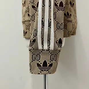 Gucci X Adidas聯名 滿版Logo翻領運動外套 S號