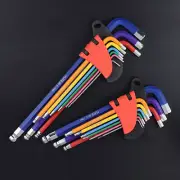 9pcs Hex Key Allen Wrench Set Ball End Long Arm SAE Metric Star Color L Wrench