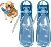 Dog Water Bottle, 19oz Collapsible Dog Travel Water Bottle, Portable, 2 Pack