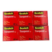 6 Rolls Scotch Transparent Tape Refill 3/4" x 1000" 1" Core