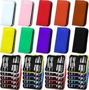 WILLBOND 50 Sets Manicure Set Bulk Nail Clippers Kit with Travel Case 8 in 1 Stainless Steel Pedicure Tools 10 Colors Professional Nail Care Grooming Kits for Men Women Personal Nail (Zipper Style)