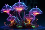 Psy Flower UV tapestry, Blacklight Reactive, Psychedelic Wall Hanging, DMT Art