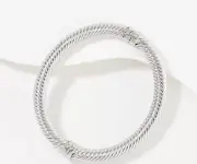 Sterling Silver Twisted Average Bangle Bracelet by Silver Style 26g