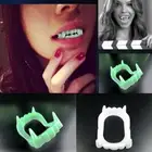 5Pcs Vampire Fake Teeth Glow Luminous Dentures Light Up Mouth Braces Werewolf Zo