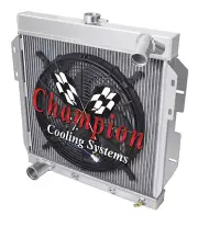 Rel Champion 2 Row Radiator W/ 16" Fan for 1955 - 1957 Ford Thunderbird #EC5557 (for: Ford)