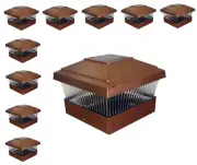 10 Pcs 5x5 Plastic Copper Square Post Fence Mount Cap Light