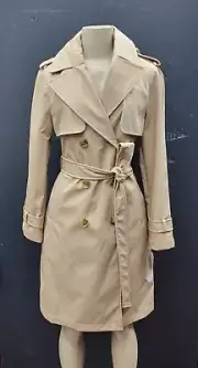 BCBGMAXZARIA trench coat in Beige and Light Blue, Size S,M,L,XL.