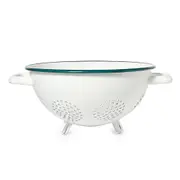 St. Clare Enamel Colander 24cm Seive Basket Vege Pasta Food Strainer White