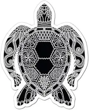 Turtle Henna Pattern Mandala Ocean Sea Animal Love Car Sticker Decal
