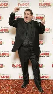 Johnny Vegas poses awards room award he presented to Johnny Depp v- Old Photo 1