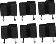 OSOLADY 6PCS Punch Wall Mount Phone Storage Holder Remote Control Organizer for Home Multi Functional Adhesive Charger Racks Space Saving Cellphone Holder