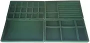 [Xiao Hua] Drawer Velvet Jewelry Tray Organizer, 4-Pack Stackable Jewelry Display Tray Drawers, Earrings Necklace Bracelet Ring Stand Organizer, Jewelry Display Tray (Green)