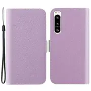 For Sony Xperia 5 Iv 5g Cell Phone Cover Pu Leather+tpu Litchi Texture Phone Stand Anti-fingerprint Dustproof Wallet Case
