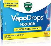 [Vicks] VapoDrops + Cough Honey Lemon Menthol 16 Cough Lozenges