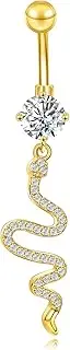 [Berlun] Belly Rings for Women Belly Button Piercing Clicker Belly Button Ring Belly Button Rings Dangling 14G Surgical Steel Belly