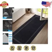 Washable Dirt Trapper Runner Rug With Non-Slip Backing – 31.5" x 70" Black