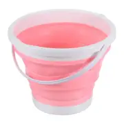 10L Collapsible Bucket, Portable Folding Beach Bucket for Camping, Pink