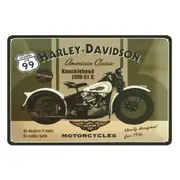 3x Harley-davidson Motorcycles Knucklehead Rustic Metal Sign Vintage Tin Shed