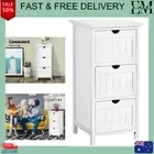 Bedside Table White Bed Side Tables Storage Dresser Small Narrow Desk Chest of D