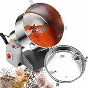 1500g Stainless Steel Crusher Commercial，High Speed Superfine Spice Mill，with Protection of Overload Swing Type，180° Swing Design，3-Layer Blade Polish Finely and Evenly，for Dry Spice Herbs