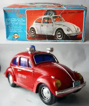 RARE VINTAGE 70'S VW BETTLE FIRE CHIEF POLICE CAR BOX LYRA GREECE GREEK NEW !