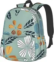 [vacsAX] Light coloured floral School Backpack Rucksack Large Capacity Back Pack with Front Pocket Lightweight School Bags
