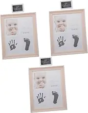 3 Sets Hand and Foot Inkpad Photo Frame Boy Mom Gifts Mom Picture Frame Newborn Keepsake Photo Frame Newborn Baby Hand and Footprint Kit Foot Impression Photo Keepsake Pink Plastic (Color : Bluex3pcs