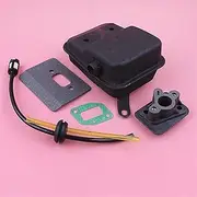 Exhaust Muffler 40 5 43cc 49cc Intake Gasket Fuel Line Grommet Kit Brush Cutter Grass Trimmer Replace Part Chainsaw Noise Reduction Kit