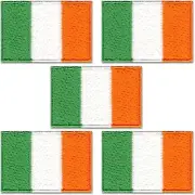 Small Irish Flag Patch (5-Pack) Irish Flag Iron On Embroidered Patch 1″x1.5″