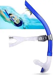 Frontal Centre Swim Snorkel for Swimming or Swim Training,Adult/Kids Swimmers Snorkeling Gear in Pool and Open Water,Front Swimming Tube with One-Way Purge Valve