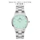 【Daniel Wellington】DW 手錶 Iconic Link Mint 36mm薄荷綠精鋼錶 粉綠錶盤(DW00100539)