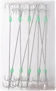 Squid Jigs Saltwater | Stainless Steel Squid Jig Baits Squid Catchers - Fishing Supplies Glowing Fishing Assist Hook for Squid Octopus Cuttlefish