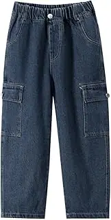 [Generic] Boy's Fashion Jeans Denim Elastic Waist Summer Leisure Style Bow Loose Cute Elasticity Streetwear Toddler Trousers