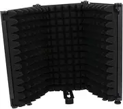 GLSTOY 1pc Windscreen Soundproof Cover for Gaming/Mic Microphone Filter Shield Sound Absorber Panel Black Foldable Design