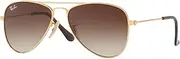 [Ray-Ban] Kids' RJ9506S Metal Aviator Sunglasses, Arista/Brown Gradient Dark Brown, 52 mm